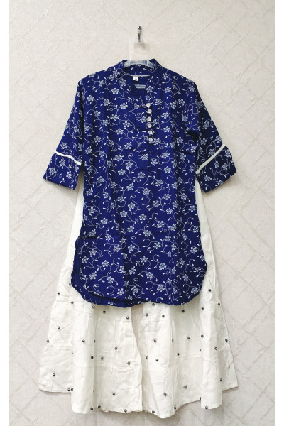 Rayon Cotton Printed Kids Dress (KR1241)